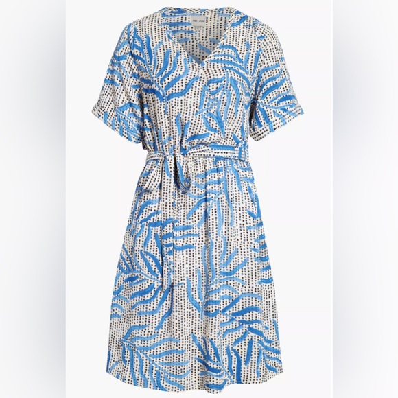 NIC+ZOE BLUE PALM DoT  Fit & flare Dress - Picture 1 of 5